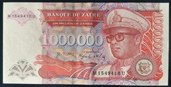 Zaïre P-044a 1 000 000 zaïres 1992