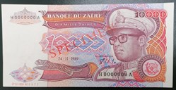 Zaïre P-038s 10 000 zaïres 1989