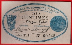 Algérie chambre de commerce d'Alger JP.137.08 50 centimes 1915