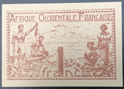 Afrique occidentale française P-034b 1 franc ND1944