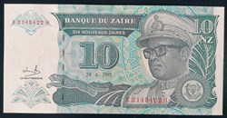 Zaïre P-055 10 nouveaux zaïres 1993