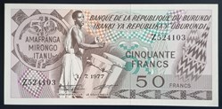 Burundi P-028a.1 50 francs 1977