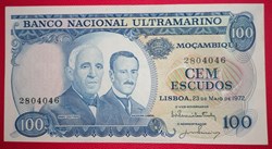 Mozambique P-113a.2 100 escudos mozambicains 1972