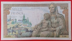 France P-102a.2 1000 francs Déméter 1942
