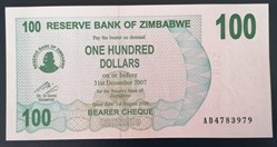 Zimbabwe P-042 100 dollars 2007