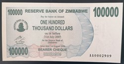 Zimbabwe P-048a 100 000 dollars 2007