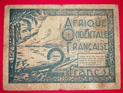 Afrique occidentale française P-035 deux francs ND1944