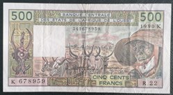 Afrique de l'ouest (Etats d') P-706 Kl 500 francs 1990