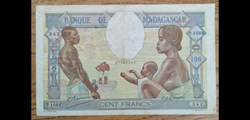 Madagascar P-040a.3 100 francs ND 1937