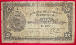 Afrique occidentale française P-030a 25 francs ND1942