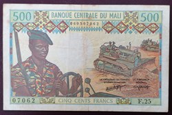 Mali P-12f 500 francs maliens 1984