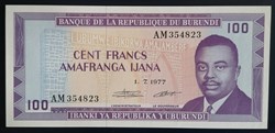 Burundi P-029a.1 100 francs 1977