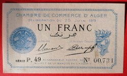 Algérie chambre de commerce d'Alger JP.137.12 1 franc 1920