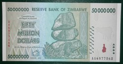 Zimbabwe P-079a 50 million dollars 2008