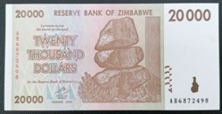 Zimbabwe P-073 20 000 dollars 2008