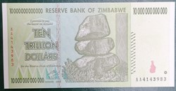 Zimbabwe P-088 10 trillion dollars 2008