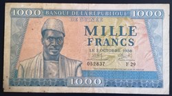 Guinée P-009 1000 francs 1958