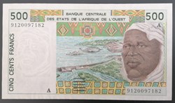 Afrique de l'ouest (Etats d') P-110 Aa 500 francs 1991