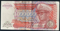 Zaïre P-044a 1 000 000 zaïres 1992
