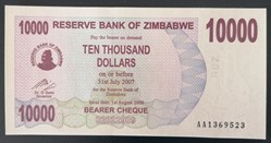 Zimbabwe P-046a 10 000 dollars 2007
