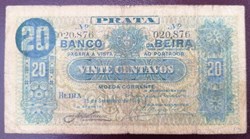Mozambique P.R02a 20 Centavos Beira 1919