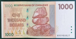 Zimbabwe P-071a 1000 dollars 2007