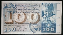 Suisse P-049g.3 100 francs 1965