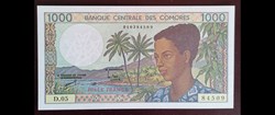 Comores P-11b.1 1000 francs ND (1984-2005)