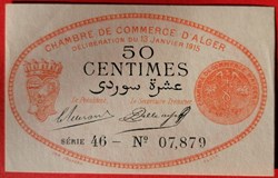 Algérie chambre de commerce d'Alger JP.137.05 50 centimes 1915