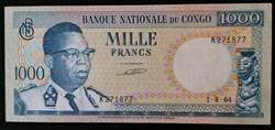 Congo (république) P-008a.3 1000 francs 1964