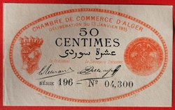 Algérie chambre de commerce d'Alger JP.137.05 50 centimes 1915