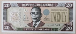 Liberia P-028b 20 Dollars 2004