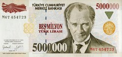 5,000,000 Turkish Lira