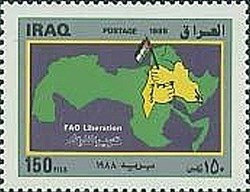Map of the Arab countries, flag of the Iraq