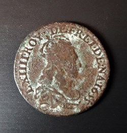 Louis XIV Liard - Avers : L. XIIII. ROY (MM) DE. FR. ET. DE. NA. - Revers: LIARD. / .DE. / .FRANCE
