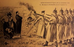 Carte humoristique de la guerre de 1914 - N° 4 - Bravoure allemande