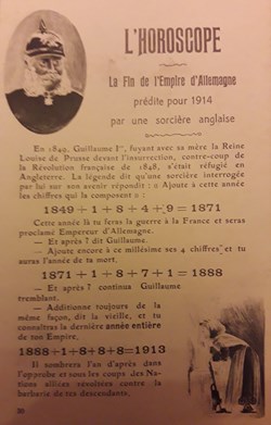 Carte humoristique de la guerre de 1914 - N° 30 - L'Horoscope