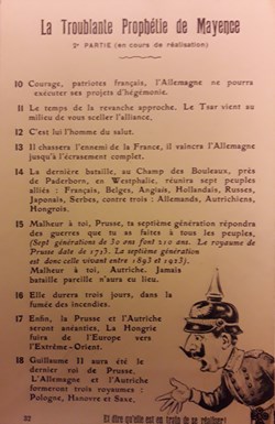 Carte humoristique de la guerre de 1914 - N° 32 - La troublante Prophétie de Mayence P2