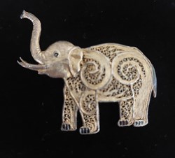 Filigran brosch elefant silver