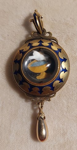 Hänge 18k guld, pietra dura