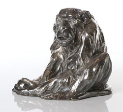 Apa, försilvrad brons