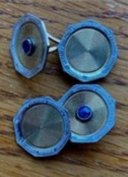Manschettknappar, 14k, safirer
