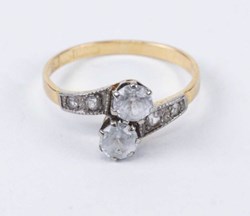 Ring 18k, vita stenar, toi et moi