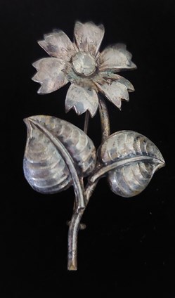Silverbrosch, blomma