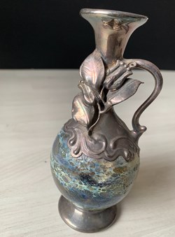 Handmade Vase from Israel - Glass & Metal