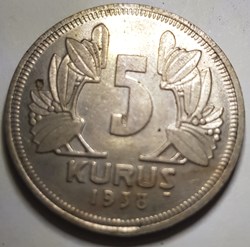 5 kuruş  Turquie 1938