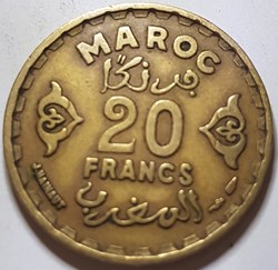20 francs Mohammed V 1371 (1952) Maroc