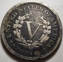 5 cents "Liberty Nickel" sans "CENTS" USA 1883