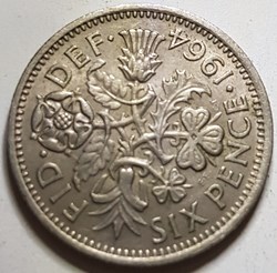 6 pence Elizabeth II Royaume-Uni 1966 1964 1965 1961