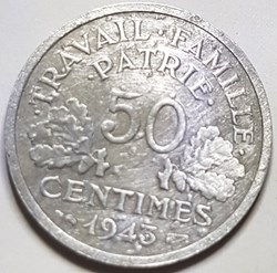 50 centimes Francisque France 1943